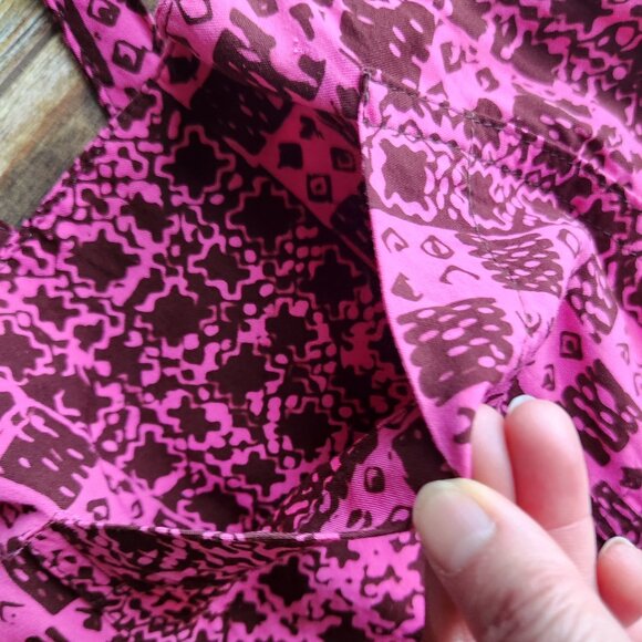 NOA NOA Handmade Tribal Printed Wide-Leg Overalls Jumpsuit Rayon Pink - Picture 5 of 14
